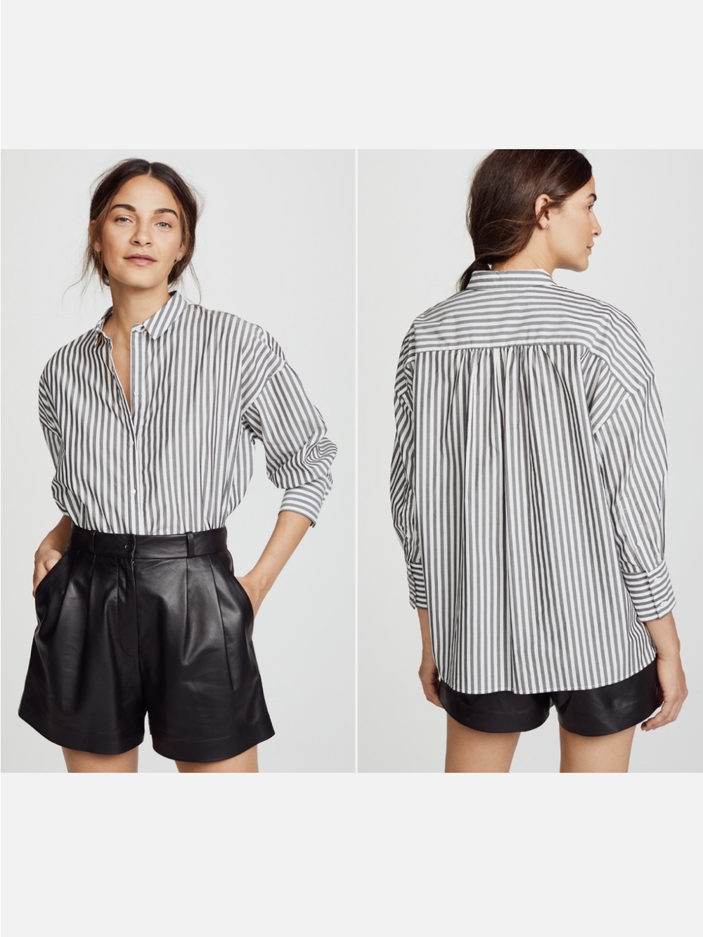 Nili Lotan Fulton box shirt in stripes